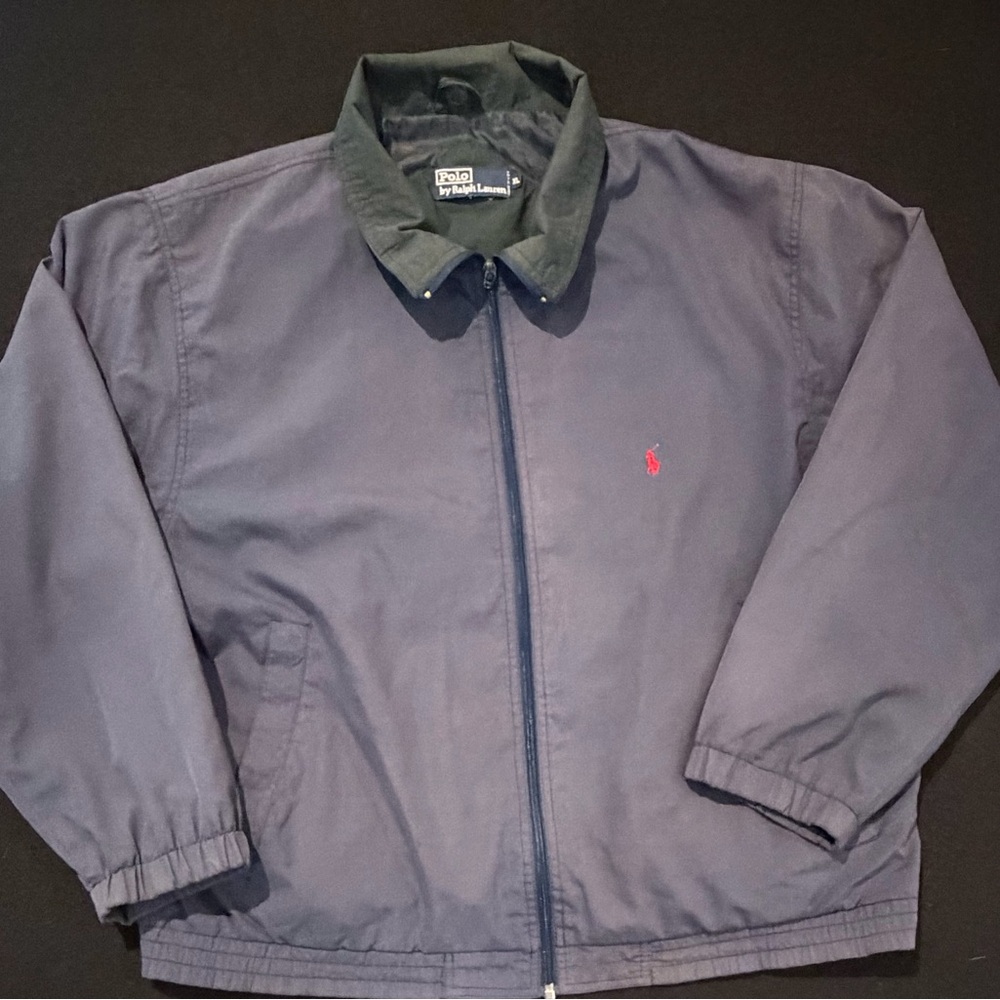 Polo Ralph‎ Lauren Navy Wind Breaker Style Vintage Made In The USA Mens XL